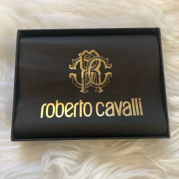 🆕 Roberto Cavalli Black Leather Wallet BNIB - Picture 2 of 6